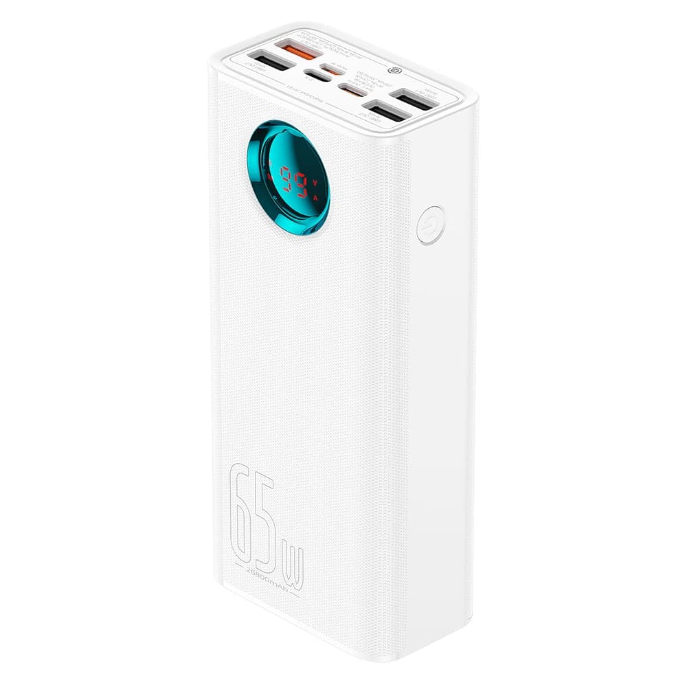 Baseus - Power Bank (P10022402223-00) - 4x USB, Type-C, Lighting, Micro-USB, Γρήγορη φόρτιση, 65W, 26800mAh, Καλώδιο USB-C - Λευκό 3