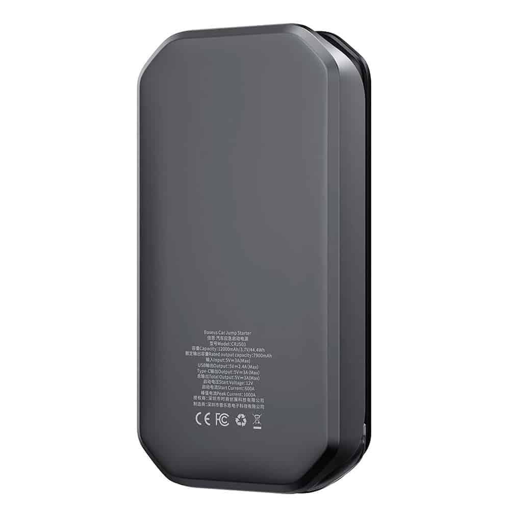Baseus - Εκκινητής αυτοκινήτου Super Energy Pro (C00245800U03-Z1) - 1000A, 12000mAh - Μαύρο σκοτεινό διάστημα 3