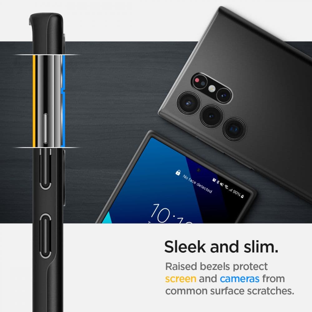 Spigen Thin Fit - θήκη για Samsung Galaxy S22 Ultra - Μαύρο 13