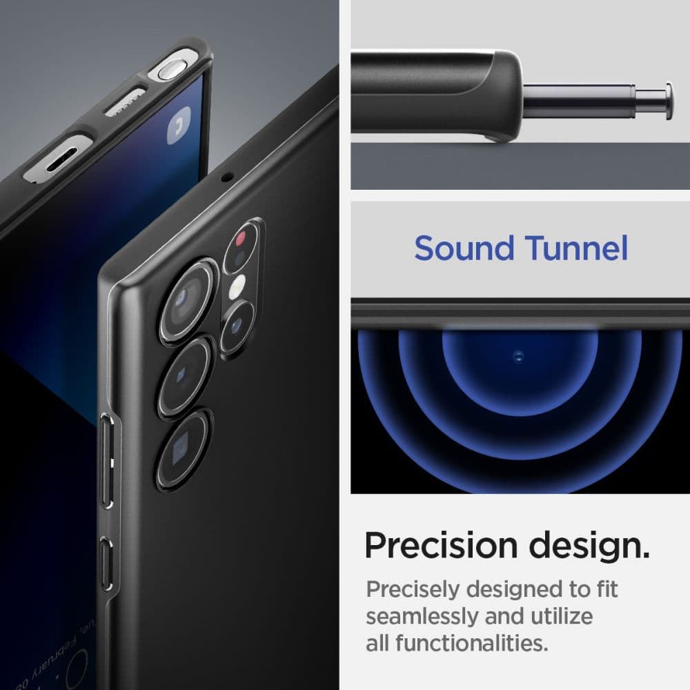 Spigen Thin Fit - θήκη για Samsung Galaxy S22 Ultra - Μαύρο 14