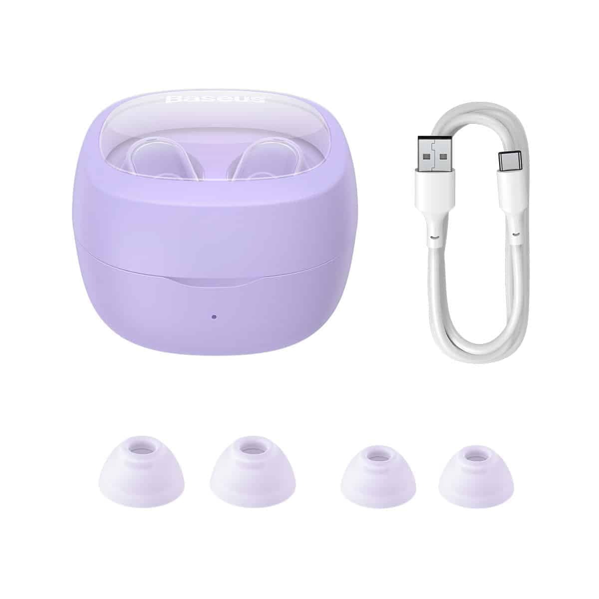 Baseus - Ασύρματα Ακουστικά Bowie WM02 (NGTW180005) - TWS με Bluetooth 5.3 - Μωβ 5