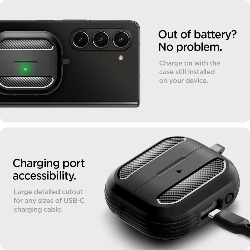 Spigen Rugged Armor Samsung Galaxy Buds 3 / 3 Pro ματ μαύρο 16