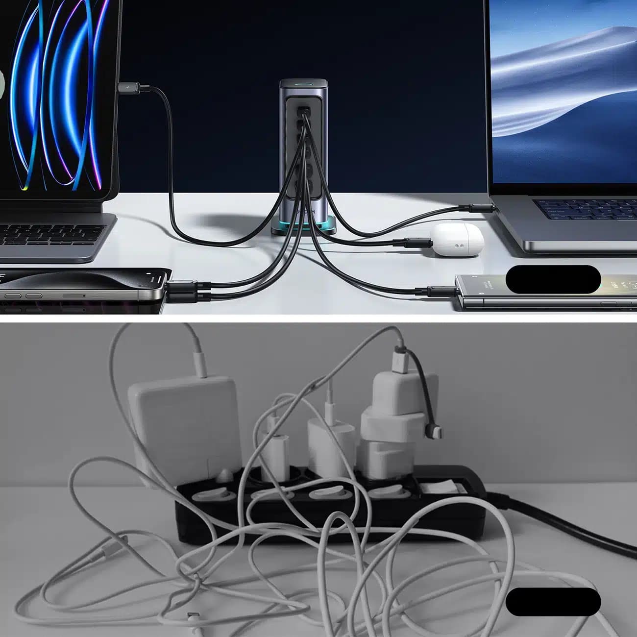 Joyroom JR-TCM02 φορτιστής GaN 65W ΕΕ 4x USB-C 2x USB-A - σκούρο γκρι 12