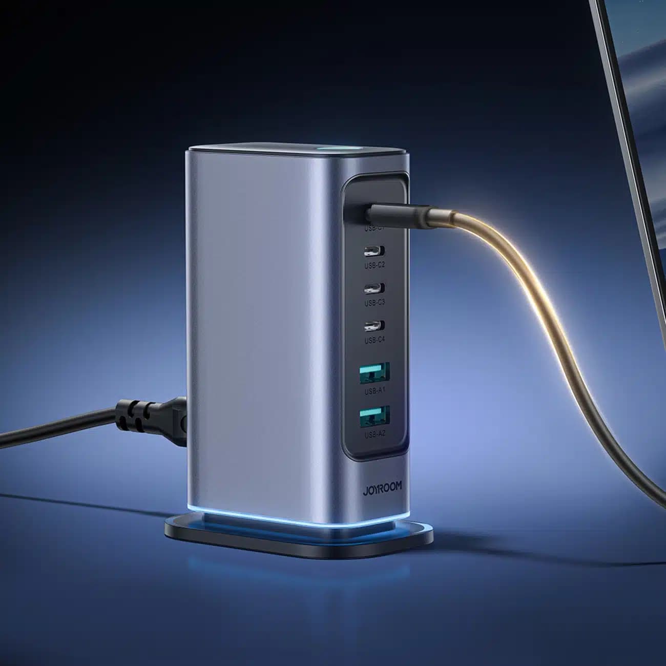 Joyroom JR-TCM02 φορτιστής GaN 65W ΕΕ 4x USB-C 2x USB-A - σκούρο γκρι 8