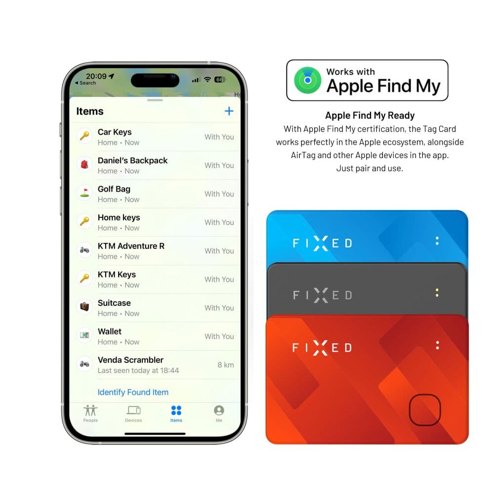 Fixed - Smart Tracker (FIXTAG-CARD-BK) - Κάρτα Tag, Συμβατή με Apple Find My, Bluetooth 5.0, IP66 - Μαύρο 6