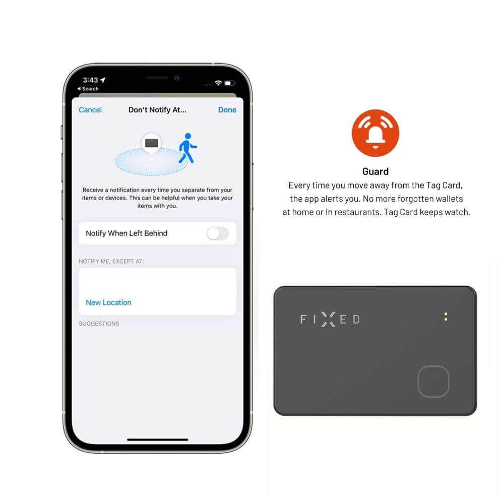 Fixed - Smart Tracker (FIXTAG-CARD-BK) - Κάρτα Tag, Συμβατή με Apple Find My, Bluetooth 5.0, IP66 - Μαύρο 7