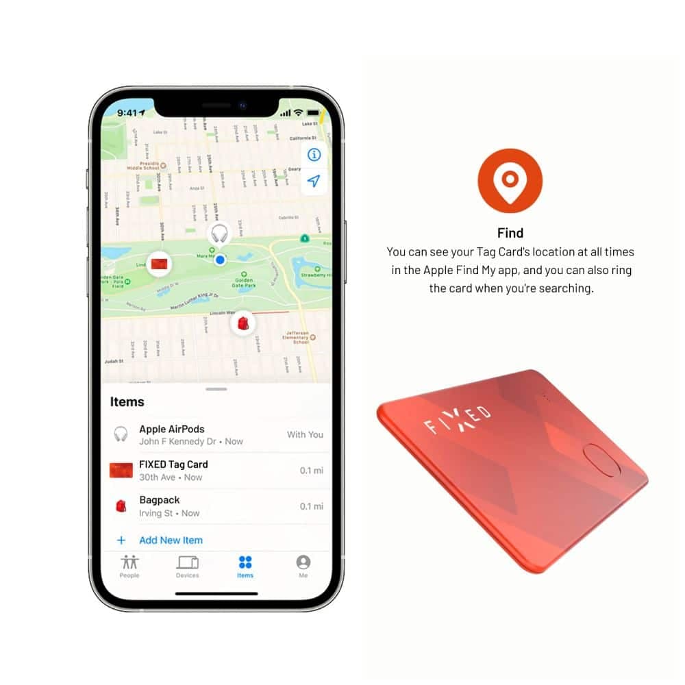Fixed - Smart Tracker (FIXTAG-CARD-OR) - για πορτοφόλι, συμβατό με Apple Find My, Bluetooth 5.0, IP67 - κόκκινο 6