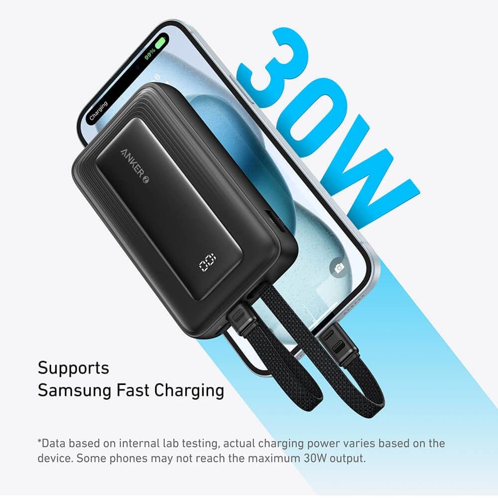 Anker - Power bank (A1681G11) - 2x USB-C, Lightning, USB, 30W, 20000mAh - Μαύρο 5