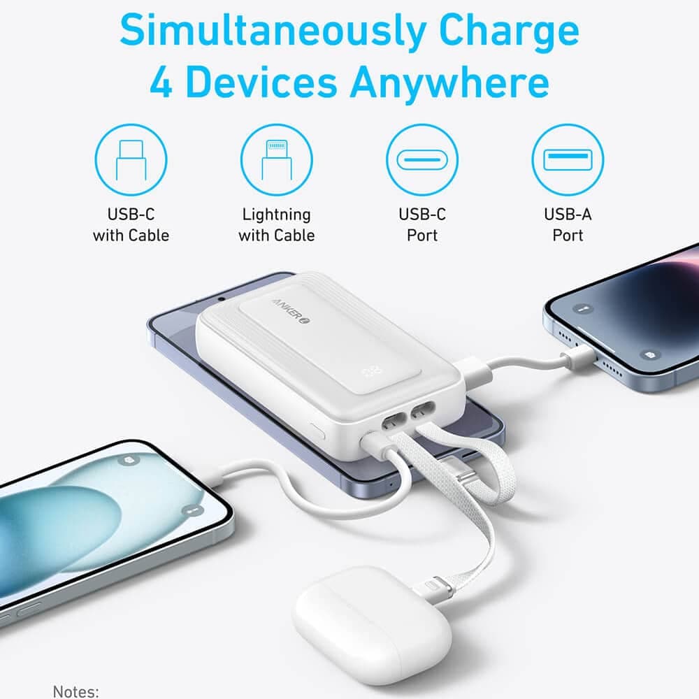 Anker - Power bank (A1681G11) - 2x USB-C, Lightning, USB, 30W, 20000mAh - Μαύρο 3