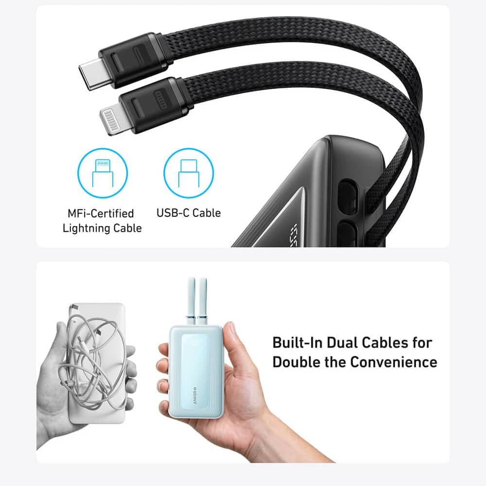 Anker - Power bank (A1681G11) - 2x USB-C, Lightning, USB, 30W, 20000mAh - Μαύρο 6