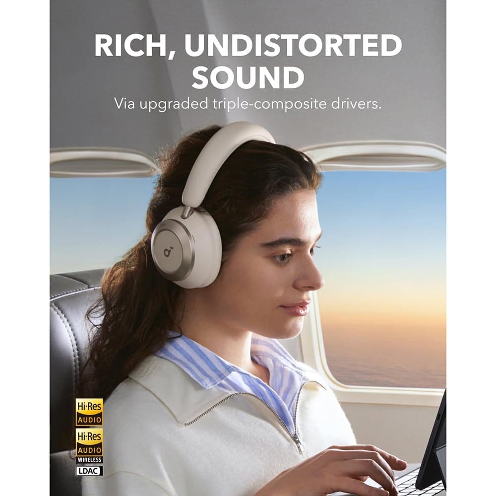 Anker - Ασύρματα ακουστικά SoundCore Space One Pro (A3062G21) - Bluetooth 5.3, Ενεργή ακύρωση θορύβου, Hi-Res - Λευκό 6