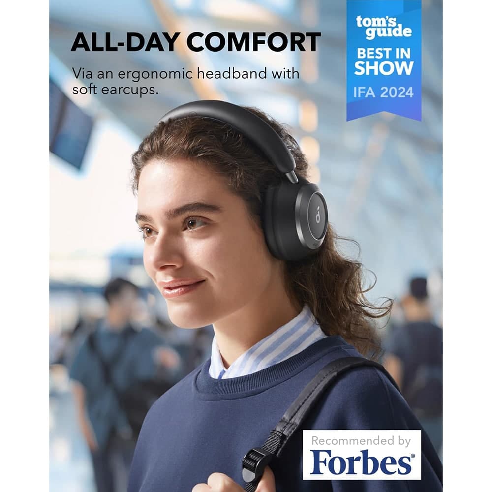 Anker - Ασύρματα ακουστικά SoundCore Space One Pro (A3062G11) - Bluetooth 5.3, Ενεργή ακύρωση θορύβου, Hi-Res - Μαύρο 5