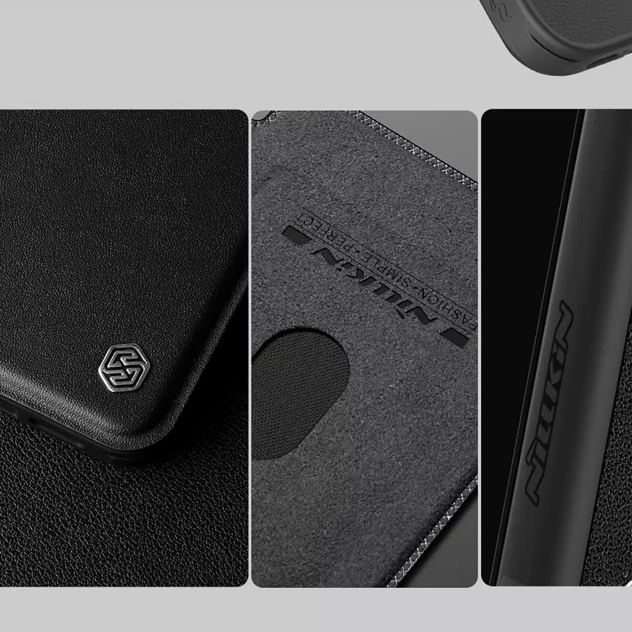 Nillkin Δερμάτινη θήκη Nillkin Qin Prop - θήκη για Apple iPhone 16 - Μαύρο 11