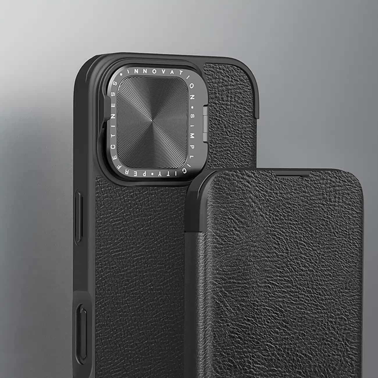 Nillkin Δερμάτινη θήκη Nillkin Qin Prop - θήκη για Apple iPhone 16 - Μαύρο 5