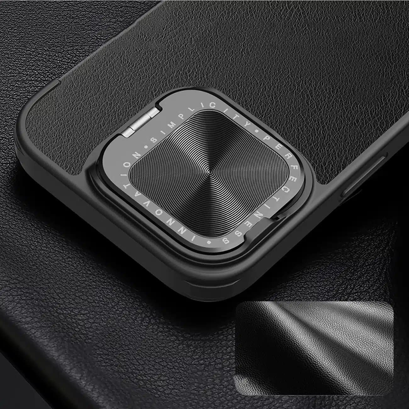 Nillkin Δερμάτινη θήκη Nillkin Qin Prop - θήκη για Apple iPhone 16 - Μαύρο 6