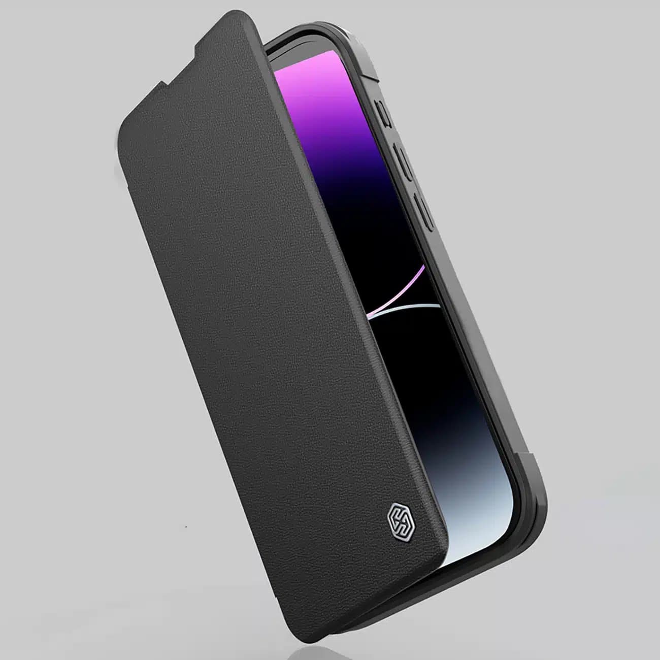 Nillkin Δερμάτινη θήκη Nillkin Qin Prop - θήκη για Apple iPhone 16 - Μαύρο 8