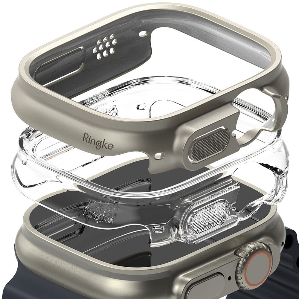 RINGKE Slim 2-pack Apple Watch Ultra 1 / 2 (49 mm) διαφανές & τιτάνιο γκρι