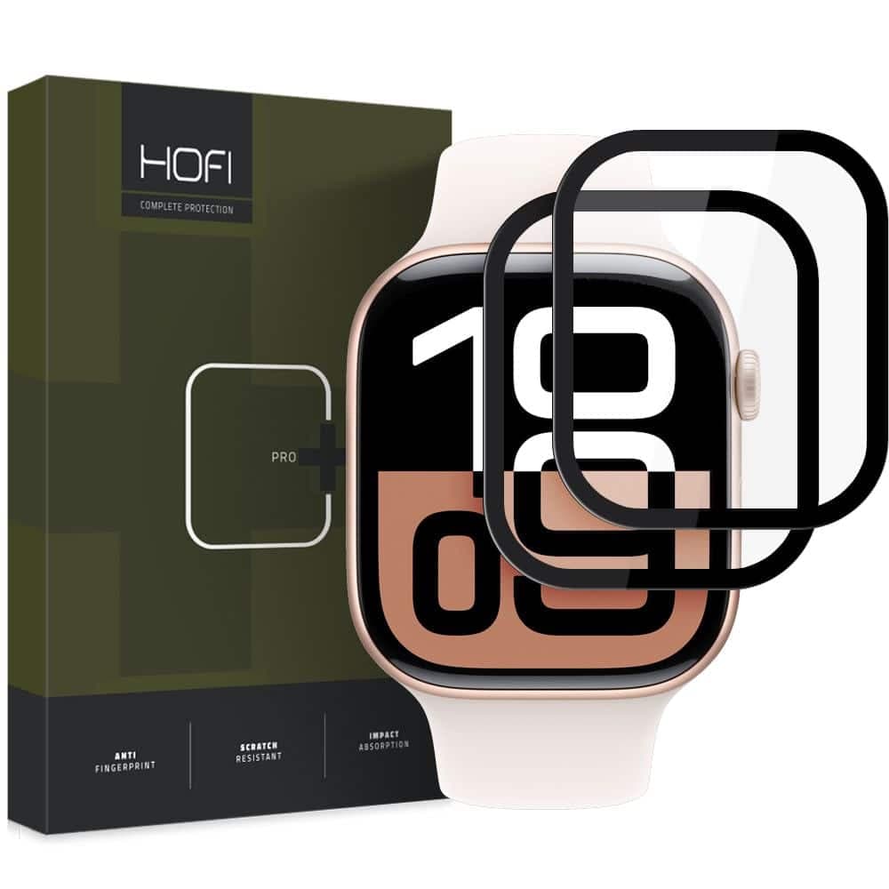 Hofi υβριδικό γυαλί Hybrid Pro+ 2-pack για Apple Watch 10 (42 mm) μαύρο