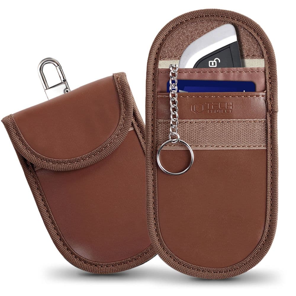 Tech-Protect Faraday KLR100 θήκη Keyless RFID Signal Blocker καφέ