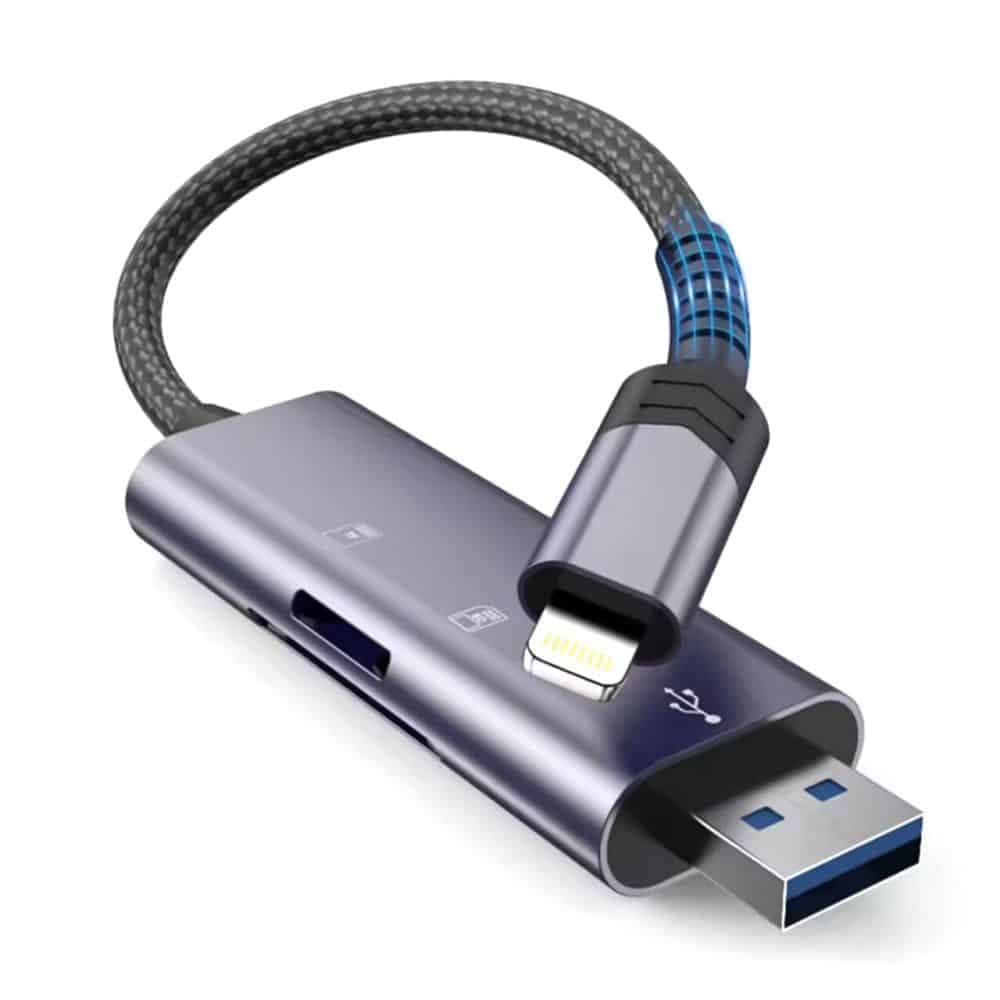 Tech-Protect card reader ultraboost sd & micro sd lightning & usb γκρι 2