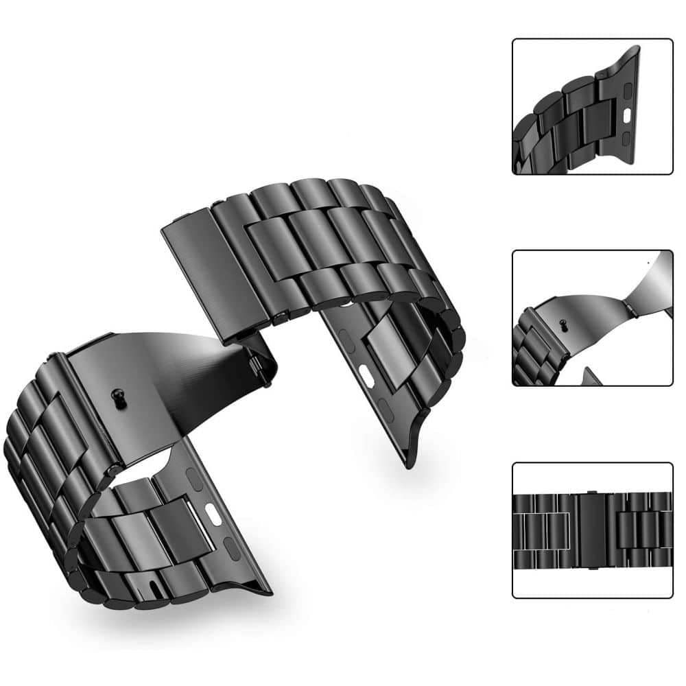 TECH-PROTECT ατσάλινο ρολόι - θήκη για Apple Watch 6 / 7 8 9 10 SE Ultra 1 2 - Μαύρο 2