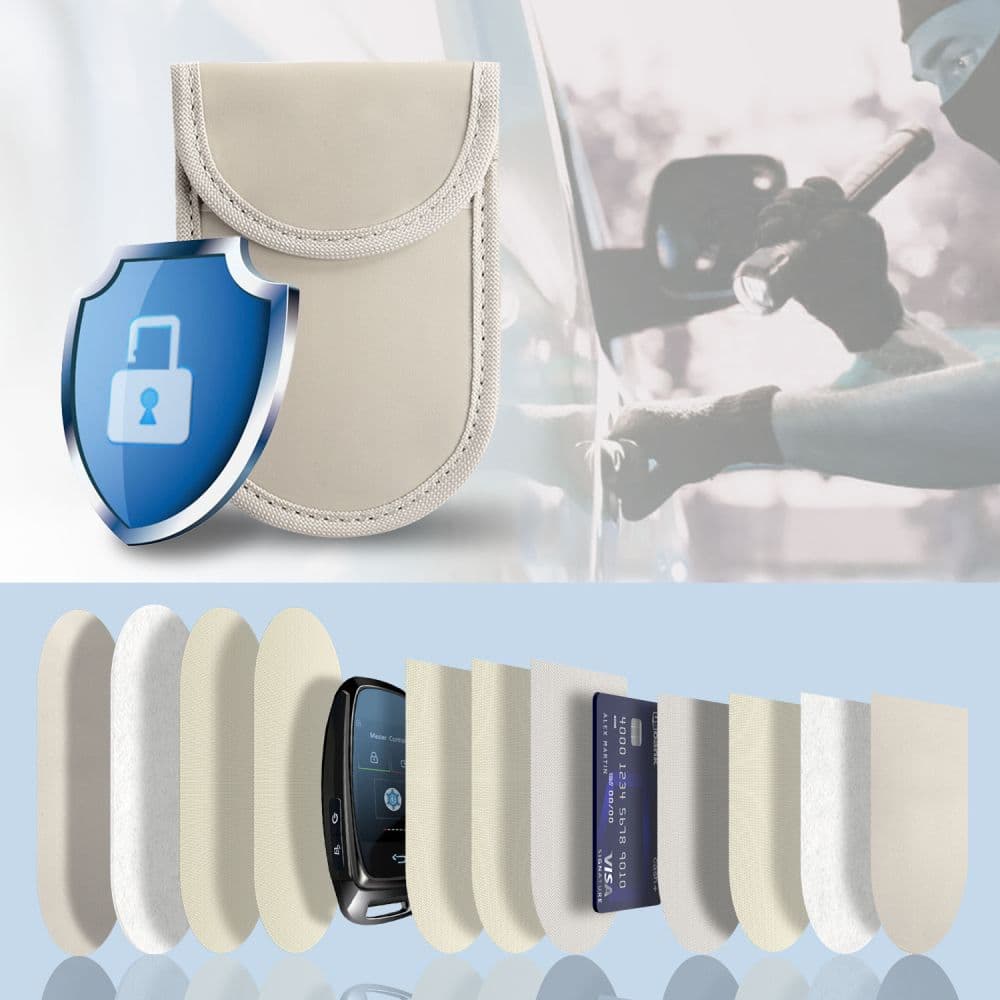 Tech-Protect KLR100 θήκη μπλοκαρίσματος σήματος RFID keyless Faraday καφέ latte 2