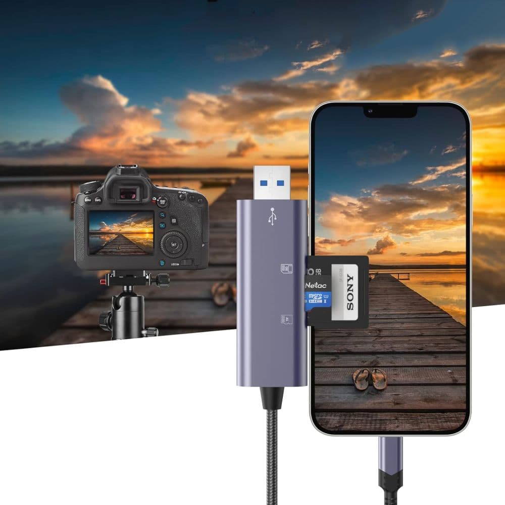 Tech-Protect card reader ultraboost sd & micro sd lightning & usb γκρι 3
