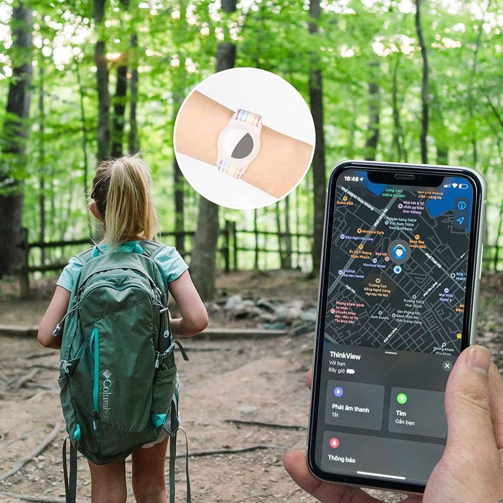 Tech-Protect λουράκι νάιλον για παιδιά Apple AirTag ροζ 6