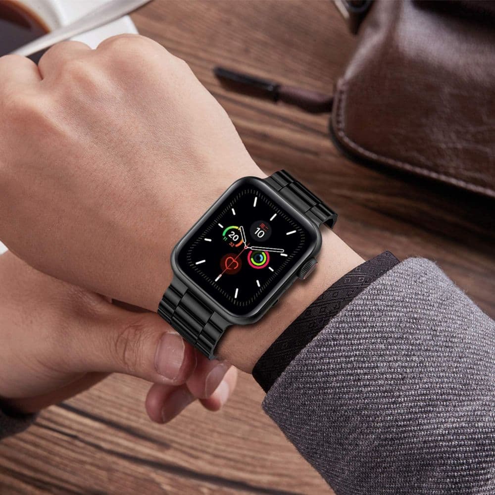 TECH-PROTECT ατσάλινο ρολόι - θήκη για Apple Watch 6 / 7 8 9 10 SE Ultra 1 2 - Μαύρο 3