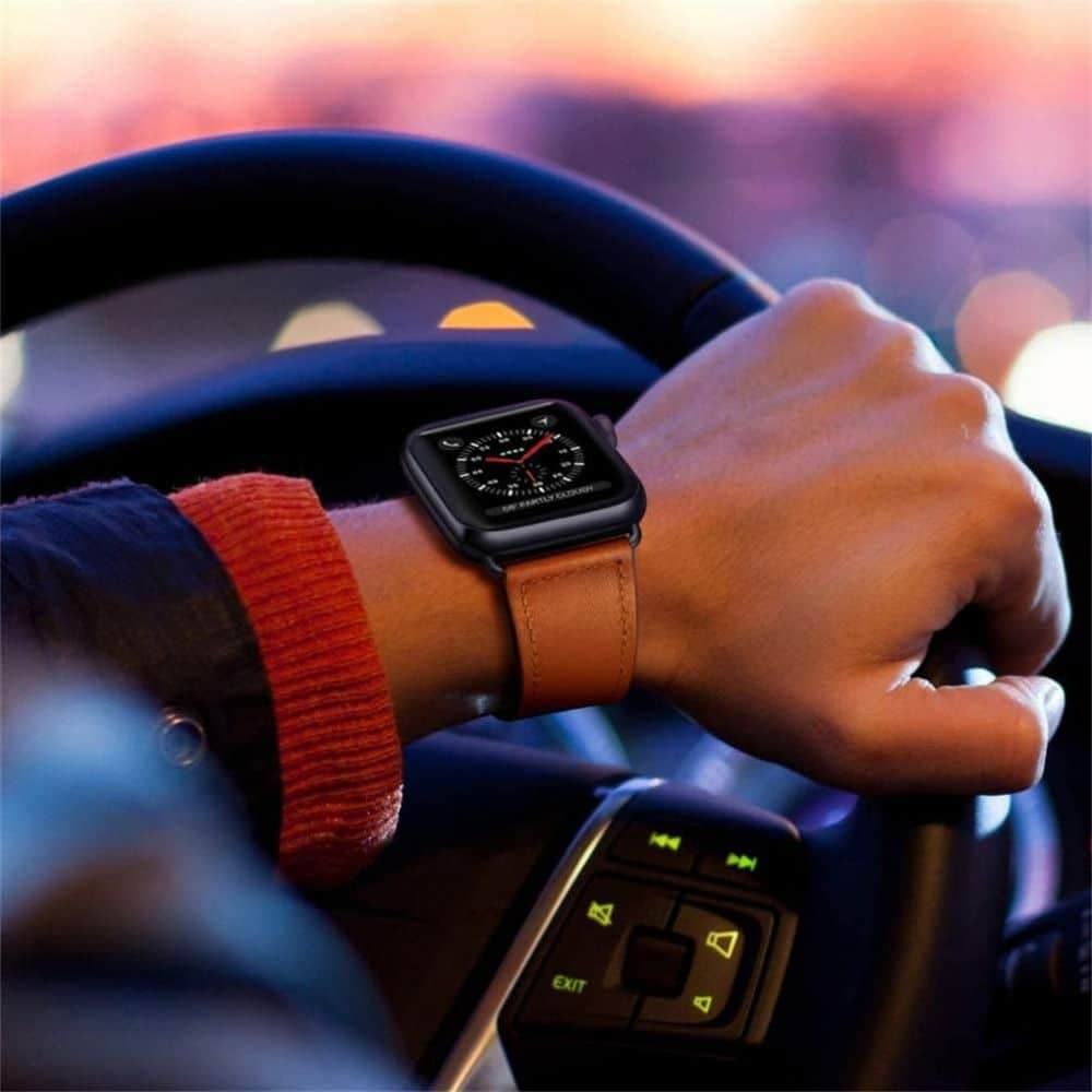 TECH-PROTECT Leatherfit - θήκη για Apple Watch 4 / 5 6 7 8 SE Ultra - Καφέ 3