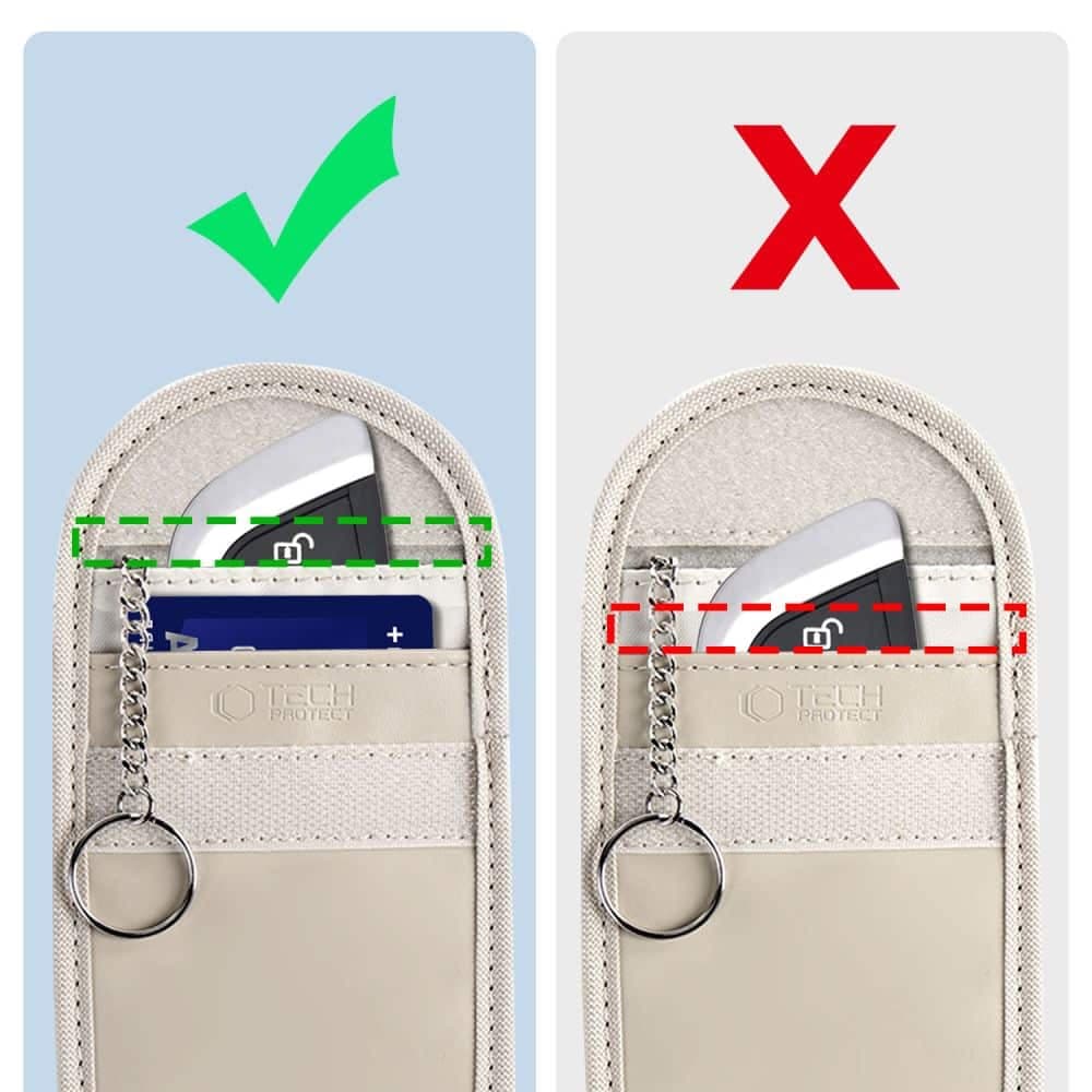 Tech-Protect KLR100 θήκη μπλοκαρίσματος σήματος RFID keyless Faraday καφέ latte 3