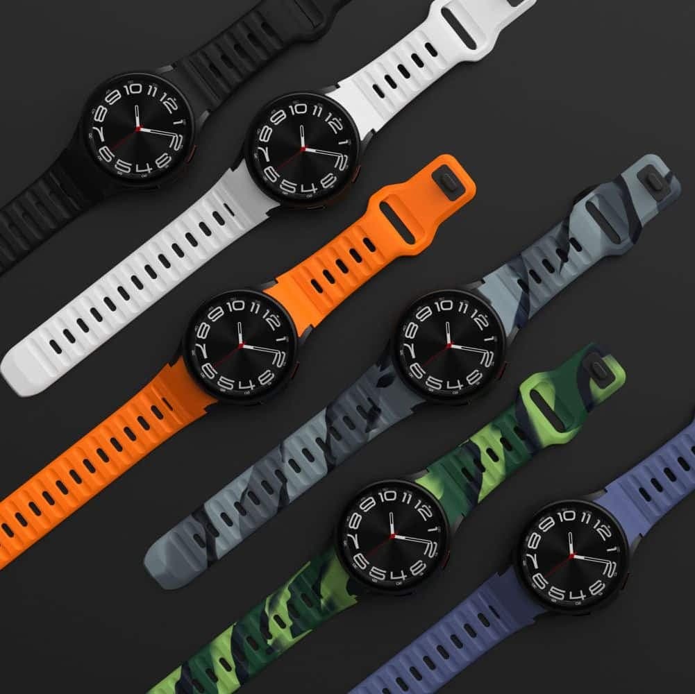 TECH-PROTECT σιλικόνης γραμμή - θήκη για Samsung Galaxy Watch 4 / 5 Pro 6 7 FE - Μαύρο 3