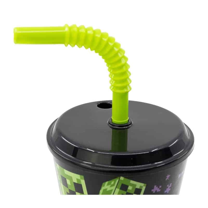 STOR Ποτήρι με Καλαμάκι 40430 Minecraft 430ml (Μαύρο) 3