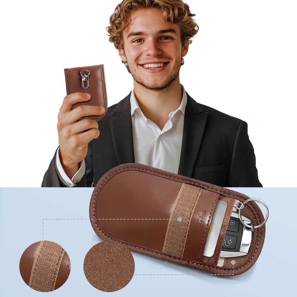 Tech-Protect Faraday KLR100 θήκη Keyless RFID Signal Blocker καφέ 4