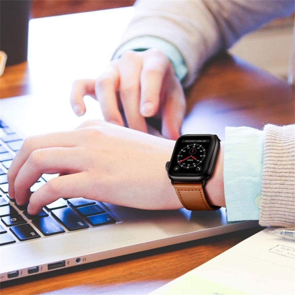 TECH-PROTECT Leatherfit - θήκη για Apple Watch 4 / 5 6 7 8 SE Ultra - Καφέ 5