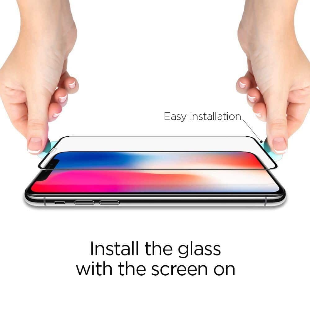 Spigen Glass FC iPhone X / XS / 11 Pro μαύρο 6