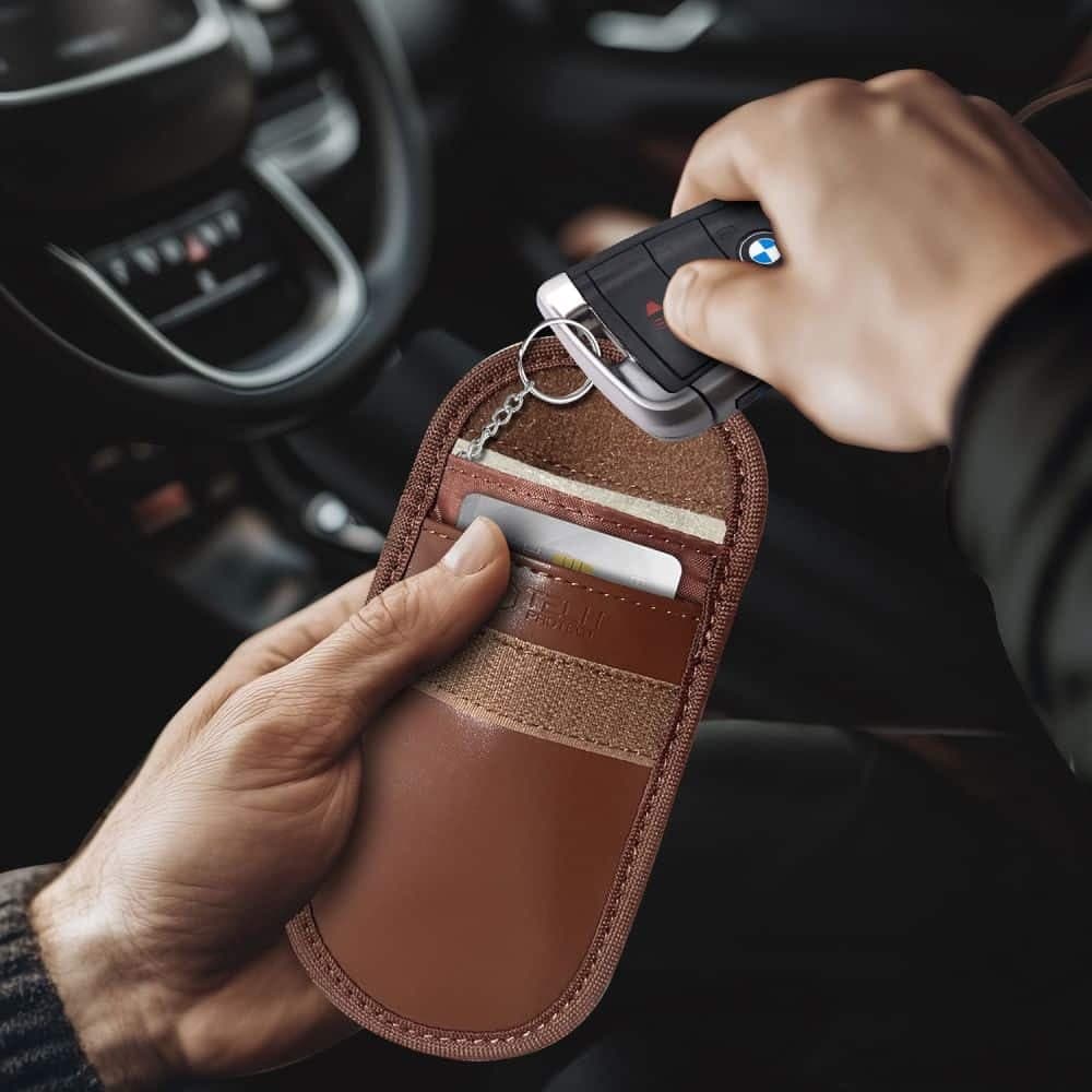 Tech-Protect Faraday KLR100 θήκη Keyless RFID Signal Blocker καφέ 5