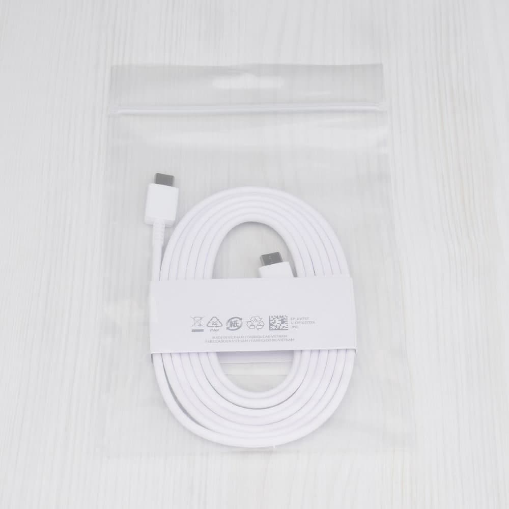 Samsung - Καλώδιο Δεδομένων (EP-DW767JWE) - USB-C σε Type-C, Γρήγορη Φόρτιση, 25W, 1.8m - Λευκό (Χονδρική Συσκευασία) 2