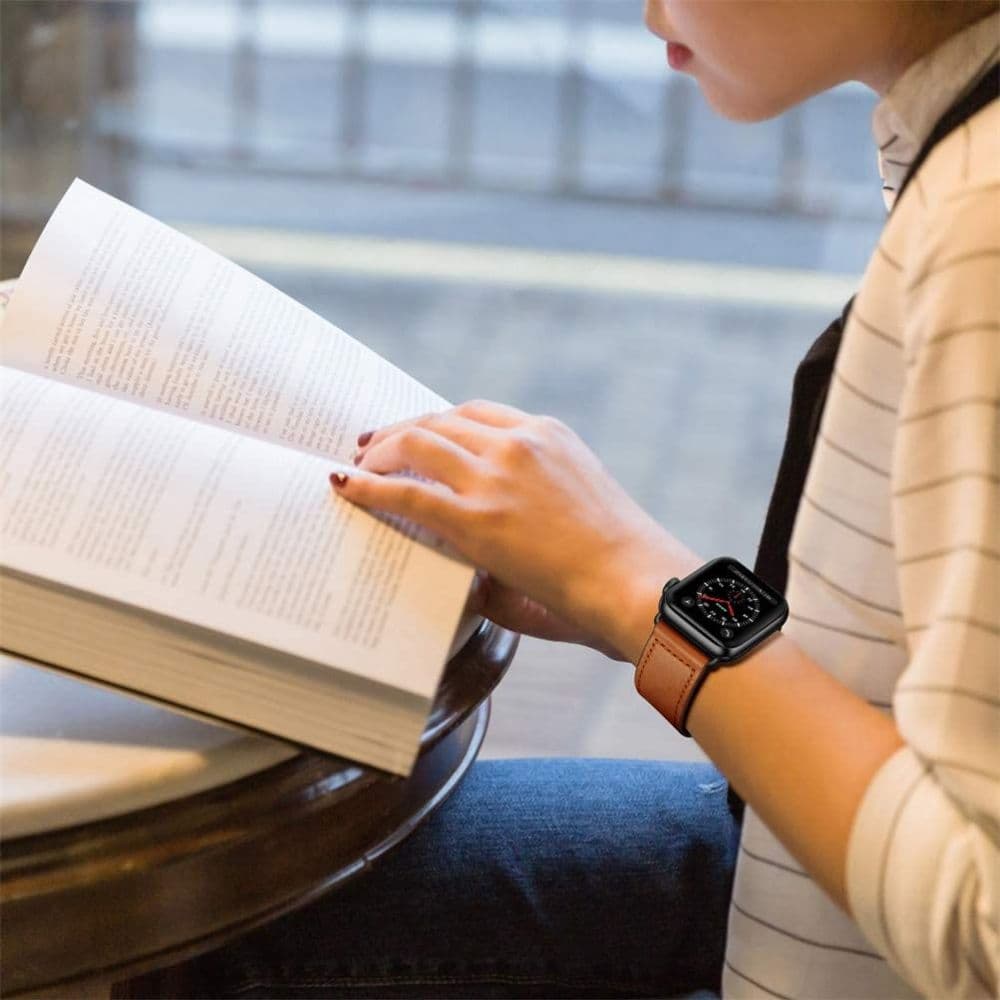 TECH-PROTECT Leatherfit - θήκη για Apple Watch 4 / 5 6 7 8 SE Ultra - Καφέ 6