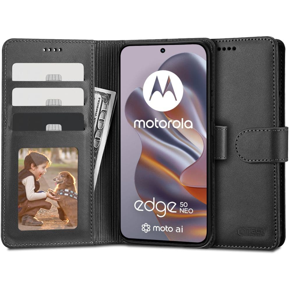 TECH-PROTECT Wallet - θήκη για Motorola Edge 50 Neo - Μαύρο