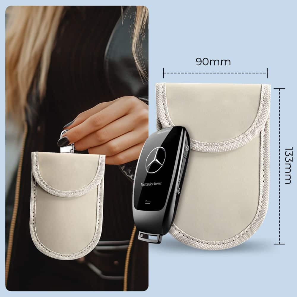 Tech-Protect KLR100 θήκη μπλοκαρίσματος σήματος RFID keyless Faraday καφέ latte 6