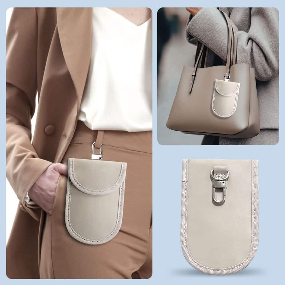 Tech-Protect KLR100 θήκη μπλοκαρίσματος σήματος RFID keyless Faraday καφέ latte 7