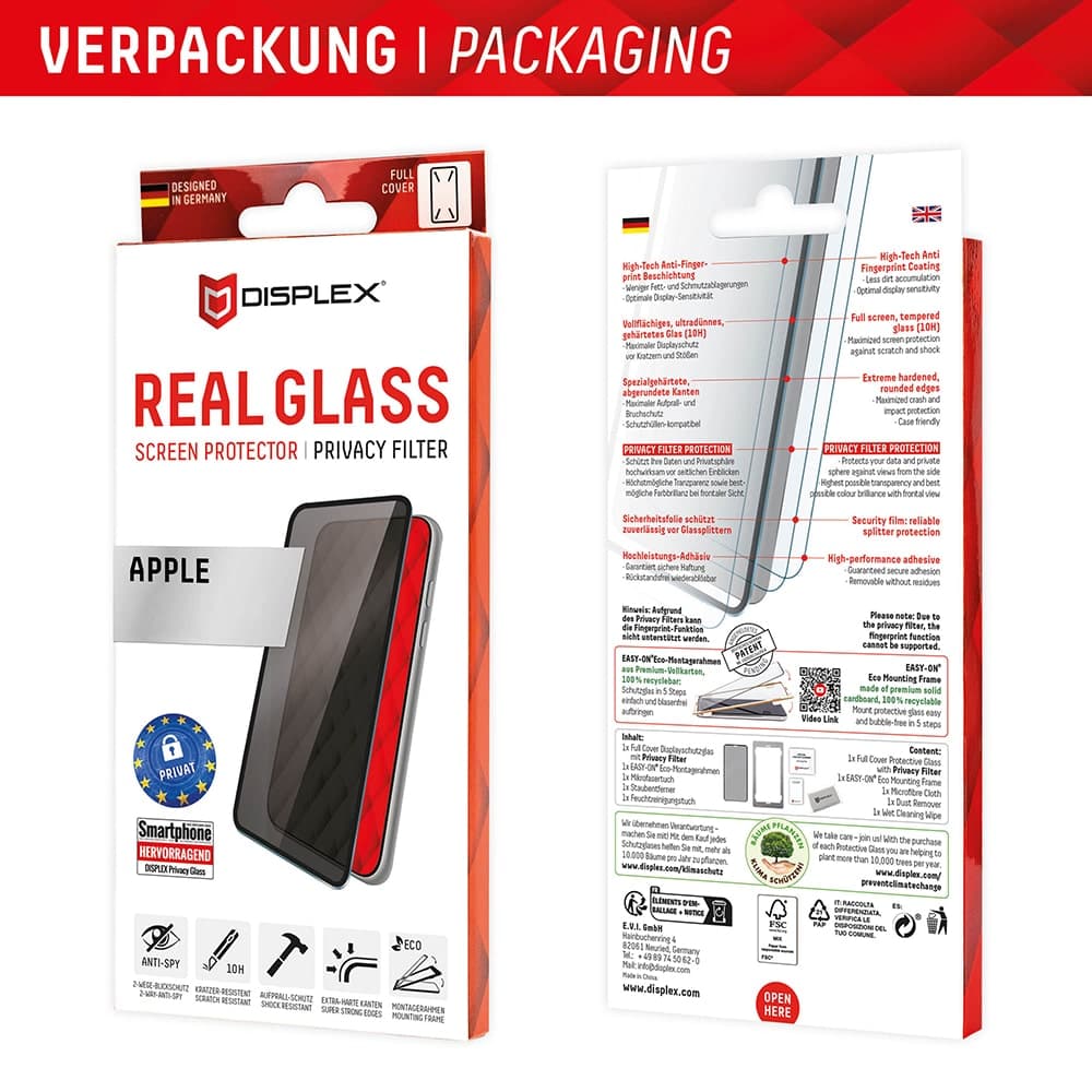 Displex Προστασία Οθόνης για iPhone 16 Plus - Real Glass Privacy Full Cover 7
