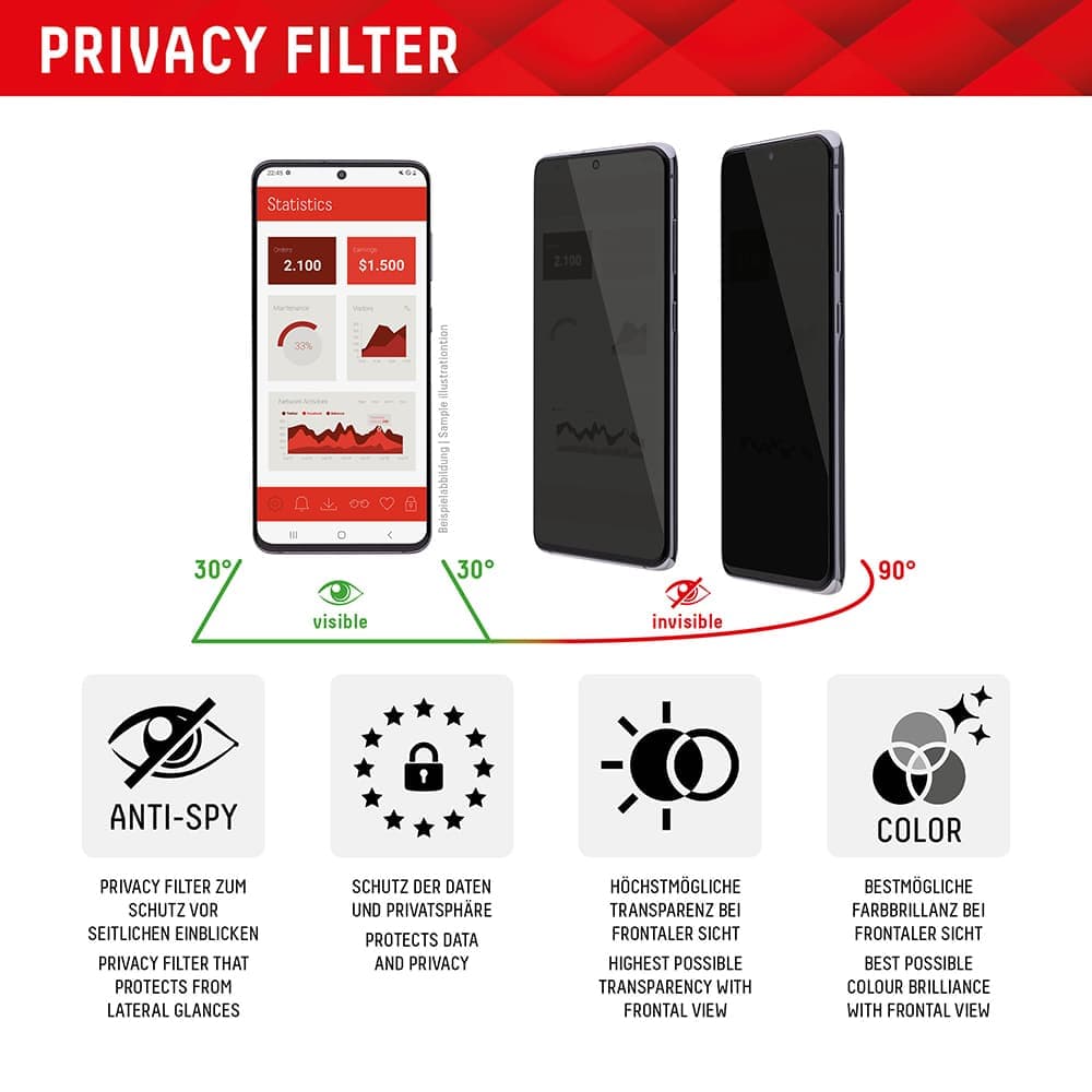 Displex Προστασία Οθόνης για iPhone 16 Plus - Real Glass Privacy Full Cover 3