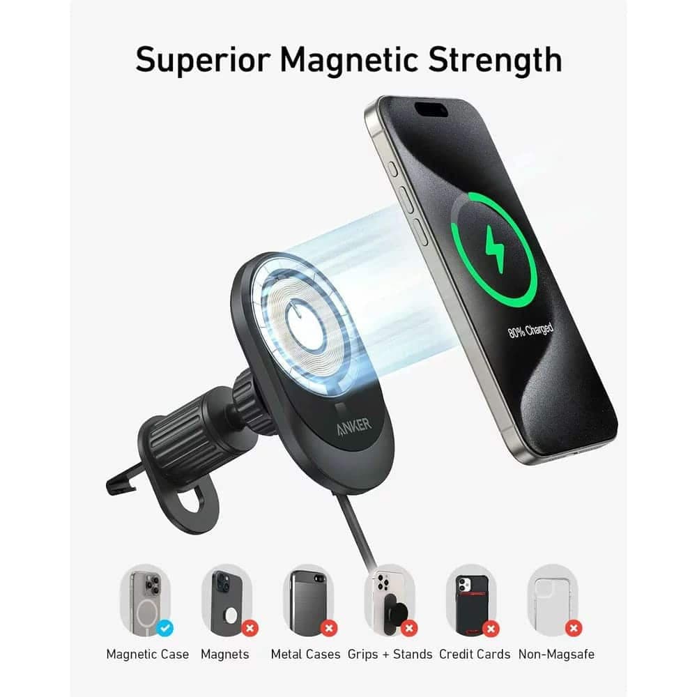 Anker Fan Grill Holder με επαγωγικός φορτιστή, 15W - Μαύρο 4