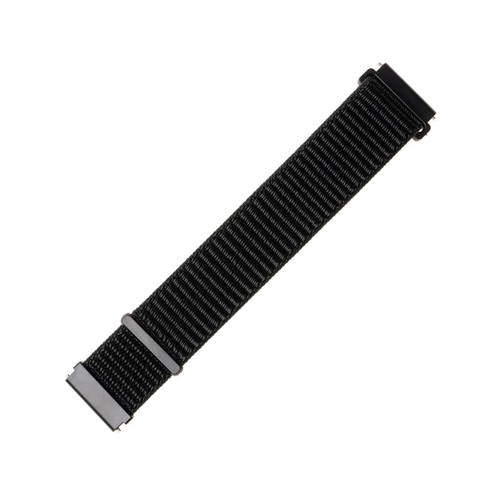 Samsung Λουράκι για Galaxy Watch 4/5/Active 2, Huawei Watch GT 3 (42mm)/GT 3 Pro (43mm) - Σταθερό Νάιλον Λουράκι - Μαύρο 3