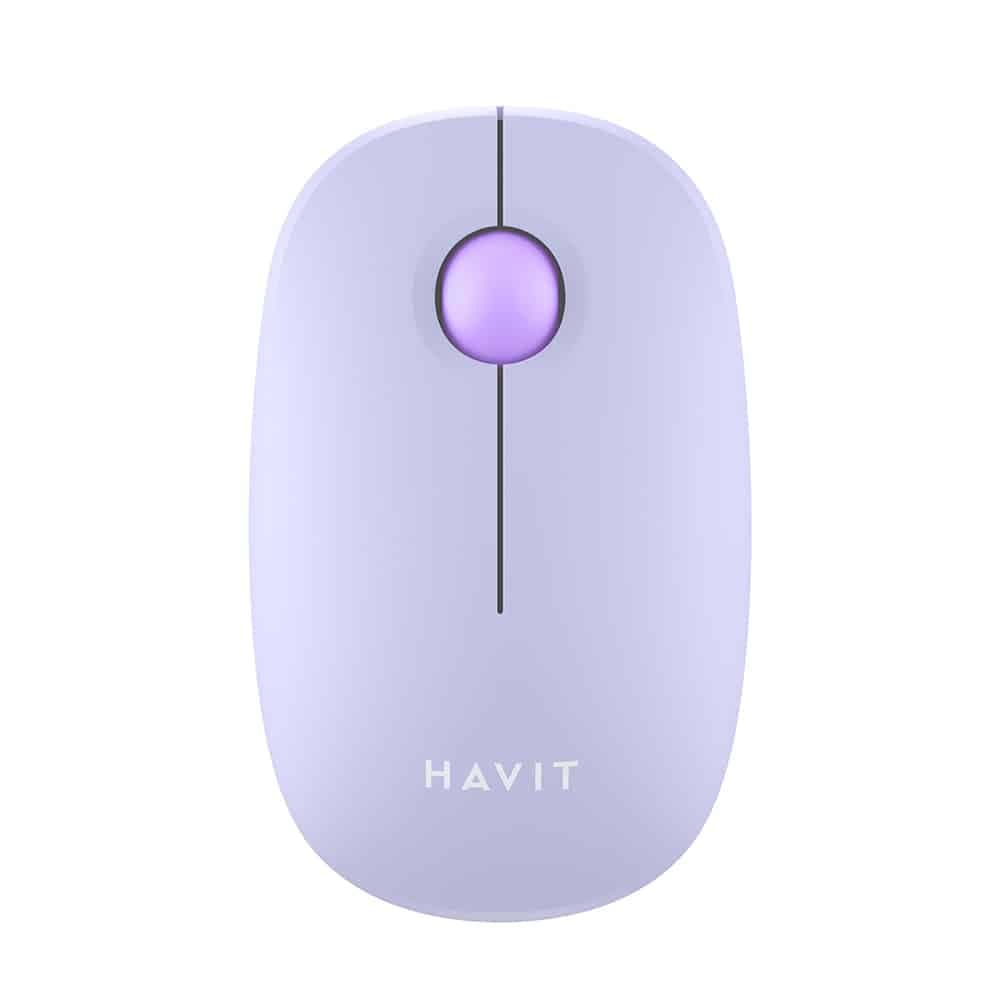 Havit ασύρματο ποντίκι 2.4GHz, 1600 DPI, ABS, PC - μωβ