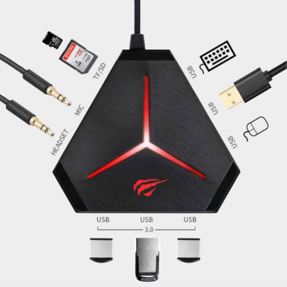 Havit Docking station, USB, Jack - Μαύρο 2