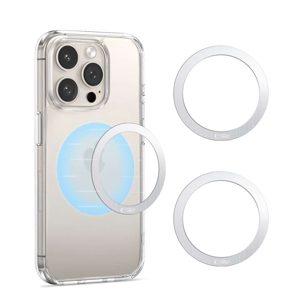 Tech-Protect MMP-110 2in1 μαγνητικός MagSafe δακτύλιος ασημί & ασημί 3