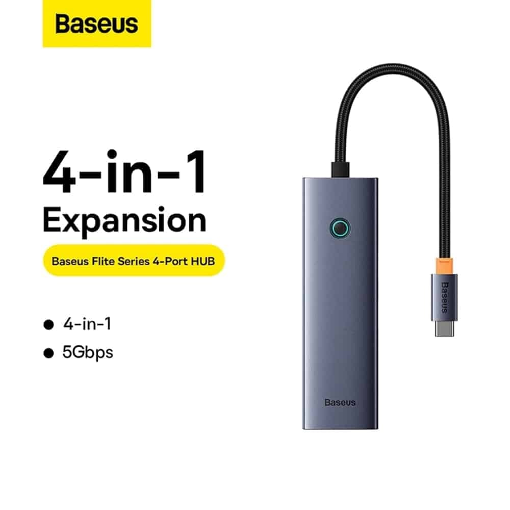Baseus Hub Type-C σε 4x USB3.0 - Space Grey 3